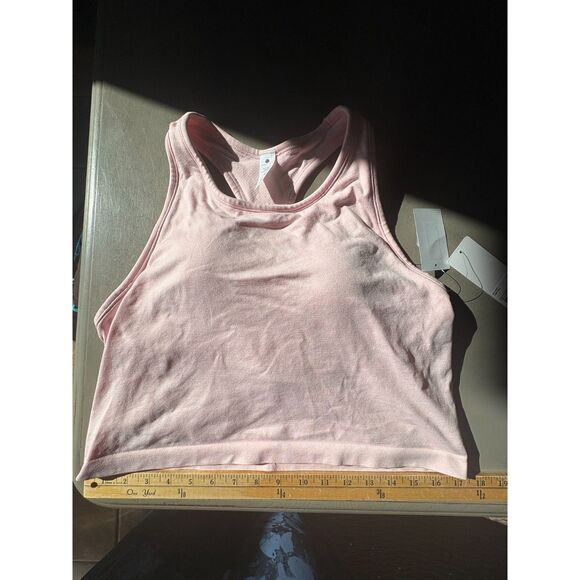 Yogalicious Stonewash Seamless Nicola Crop Tank Pink Size XL Padded - Picture 1 of 4